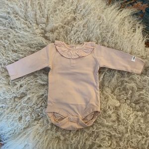 Eyelet Pan Collar Organic Cotton Onesie